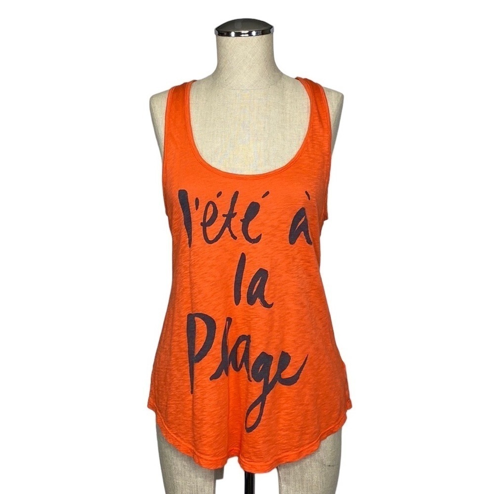 Sundry Orange Graphic Tank Top